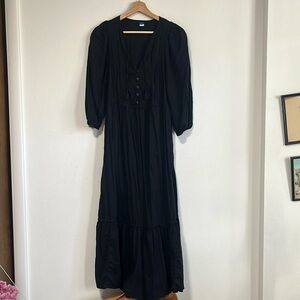 Black cotton maxi dress